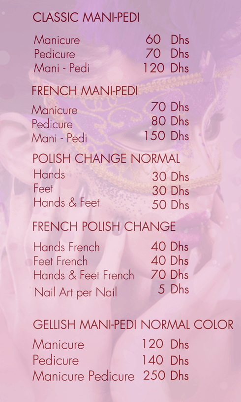 Machka Beauty Nail and nail art salon in Dubai manicure pedicure gel & Acrylic Nails extensions Price menu