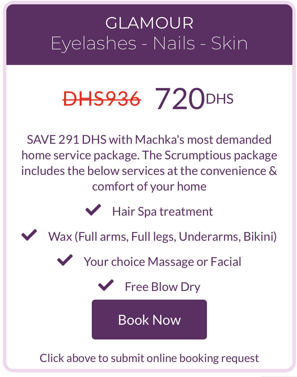 Dubai Machka Beauty & fitness services at home - Hair Salon services - Home services hair colour keratin extensions Brazilian blowout nails massage slimming personal training fitness and more - Package offer 1